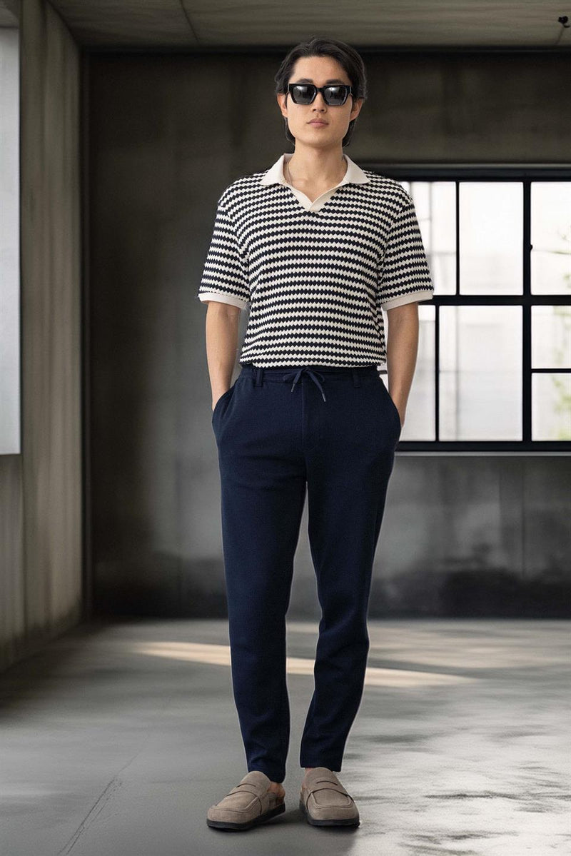 Pantalon Homme Akira en Maille Piqué Stretch