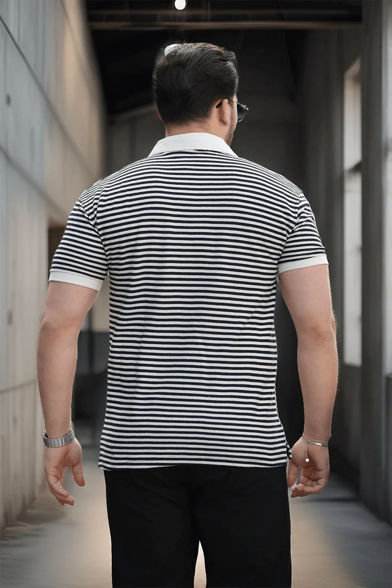 polo homme à rayures tricotées confortable