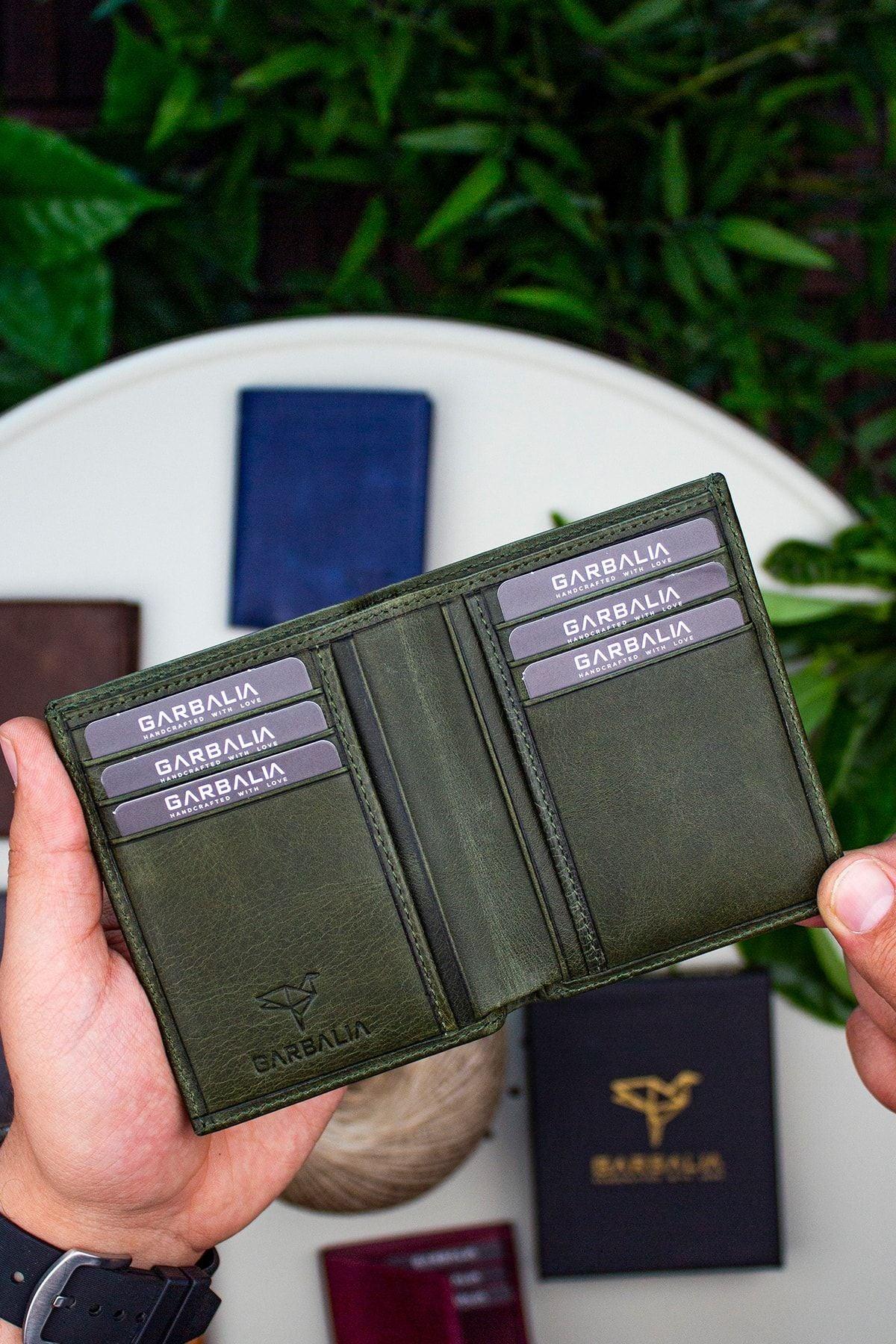 Porte-cartes en cuir véritable vintage marron – Utah - Justyol