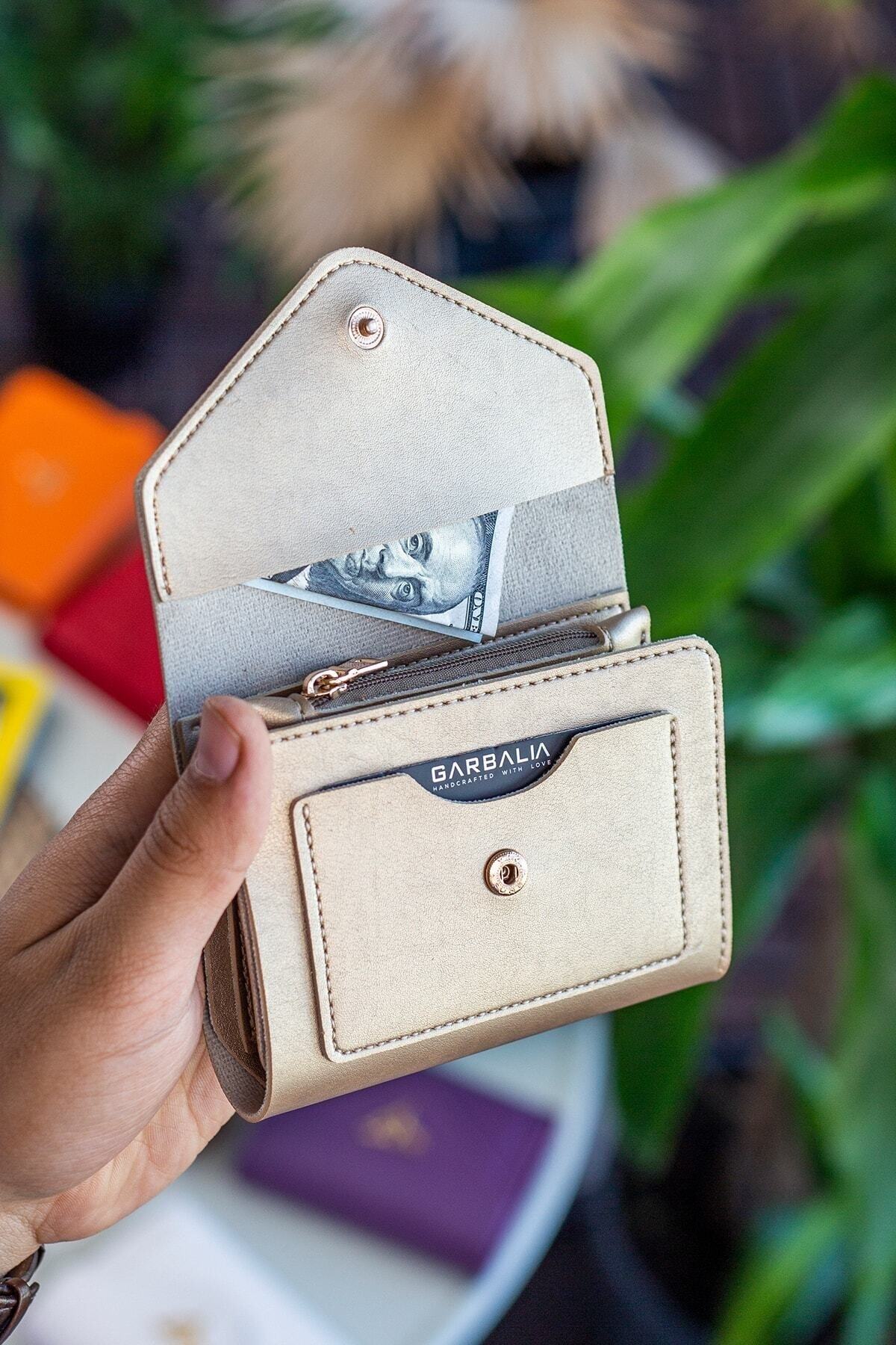 Portefeuille Femme Mini Violet Prune en Cuir Vegan avec Porte-Monnaie et Multi-Compartiments Cartes
