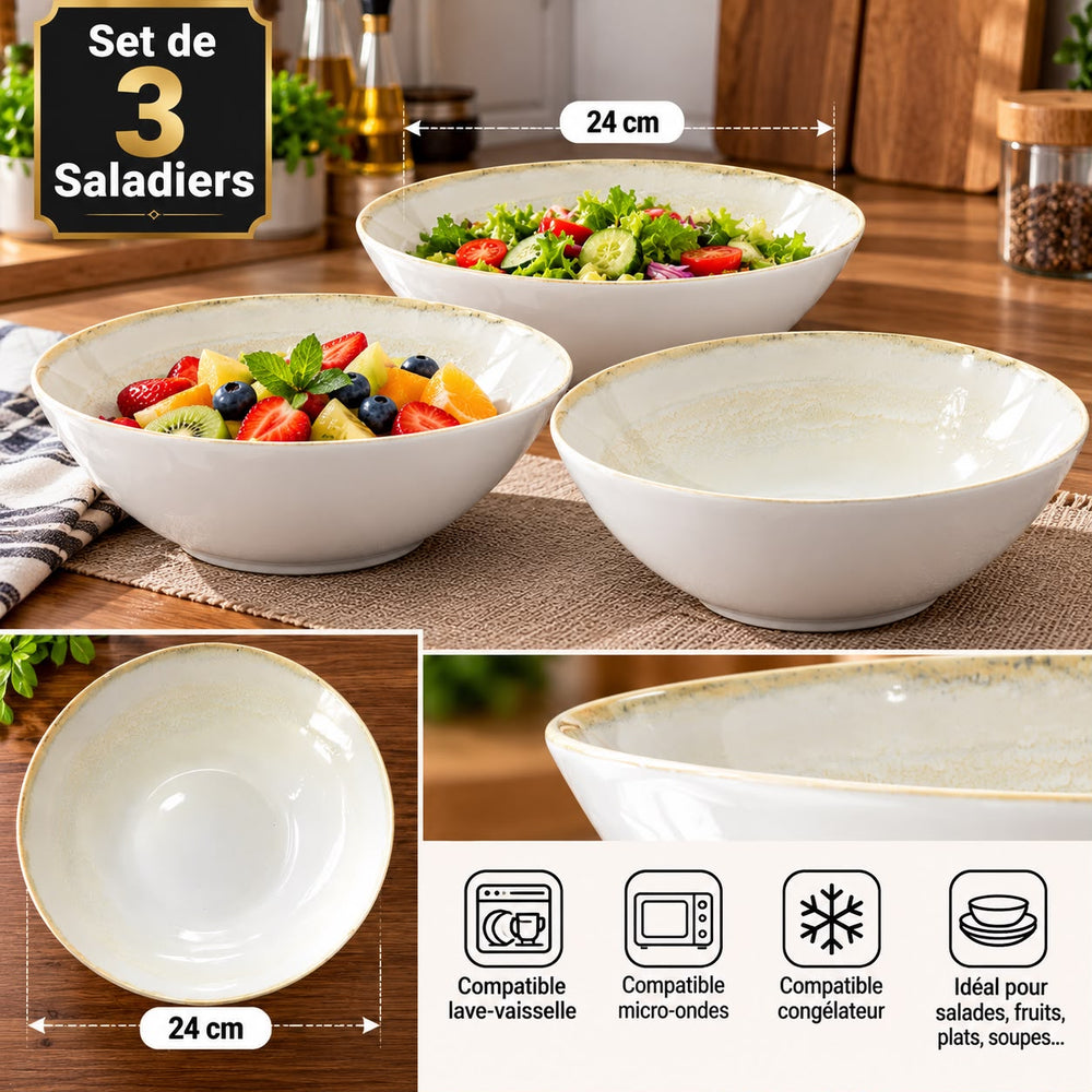 SET DE 3 SALADIER MESA 24CM
