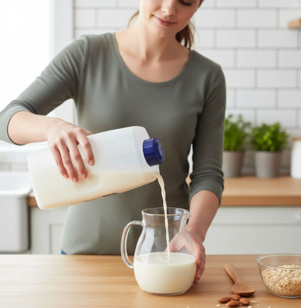 Bidon de stockage alimentaire 2L blanc étanche pour eau et liquides