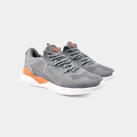 Baskets unisexes gris avec détails orange et semelle EVA - SHO25GPTL25611TM1