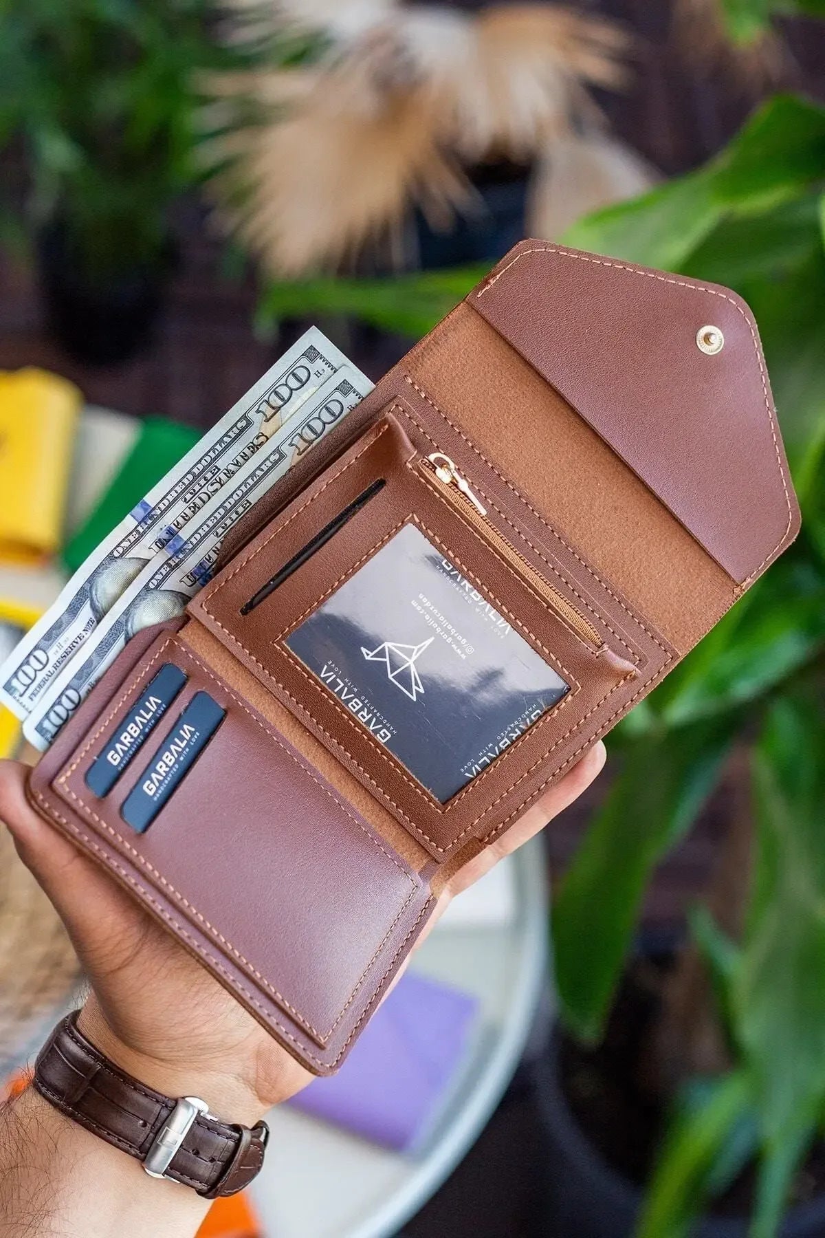 Portefeuille Femme Mini Violet Prune en Cuir Vegan avec Porte-Monnaie et Multi-Compartiments Cartes - Justyol