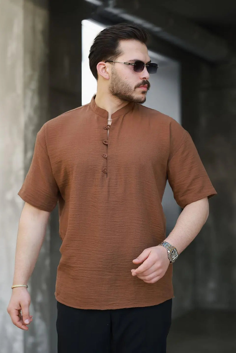 chemise oversize homme bambou manches courtes