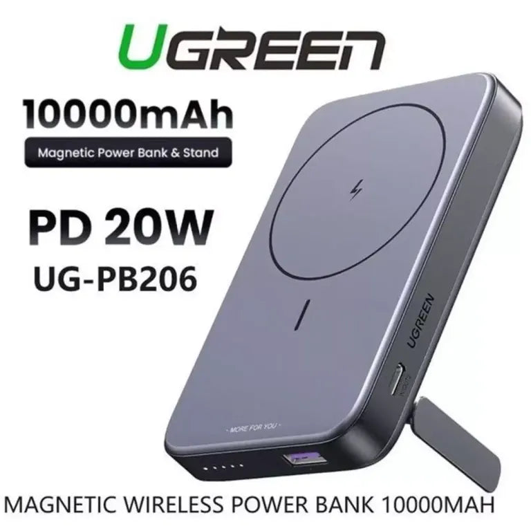 UGREEN Power Bank Magnétique Sans Fil 10000mAh 20W MagSafe avec Support Intégré Maroc