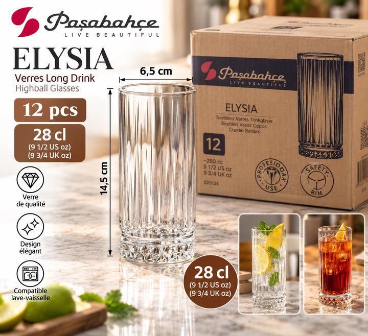 12 VERRE A JUS ELYSIA 520125 280CC