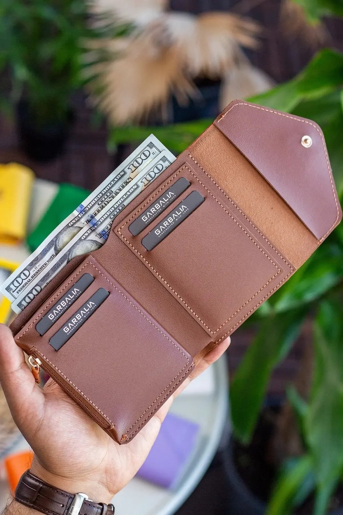 Portefeuille Femme Mini Violet Prune en Cuir Vegan avec Porte-Monnaie et Multi-Compartiments Cartes - Justyol