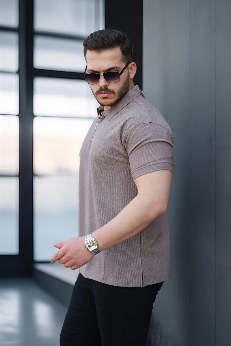 <tc>تيشيرت رجالي بياقه بولو - مزود بسحاب نصفي</tc>