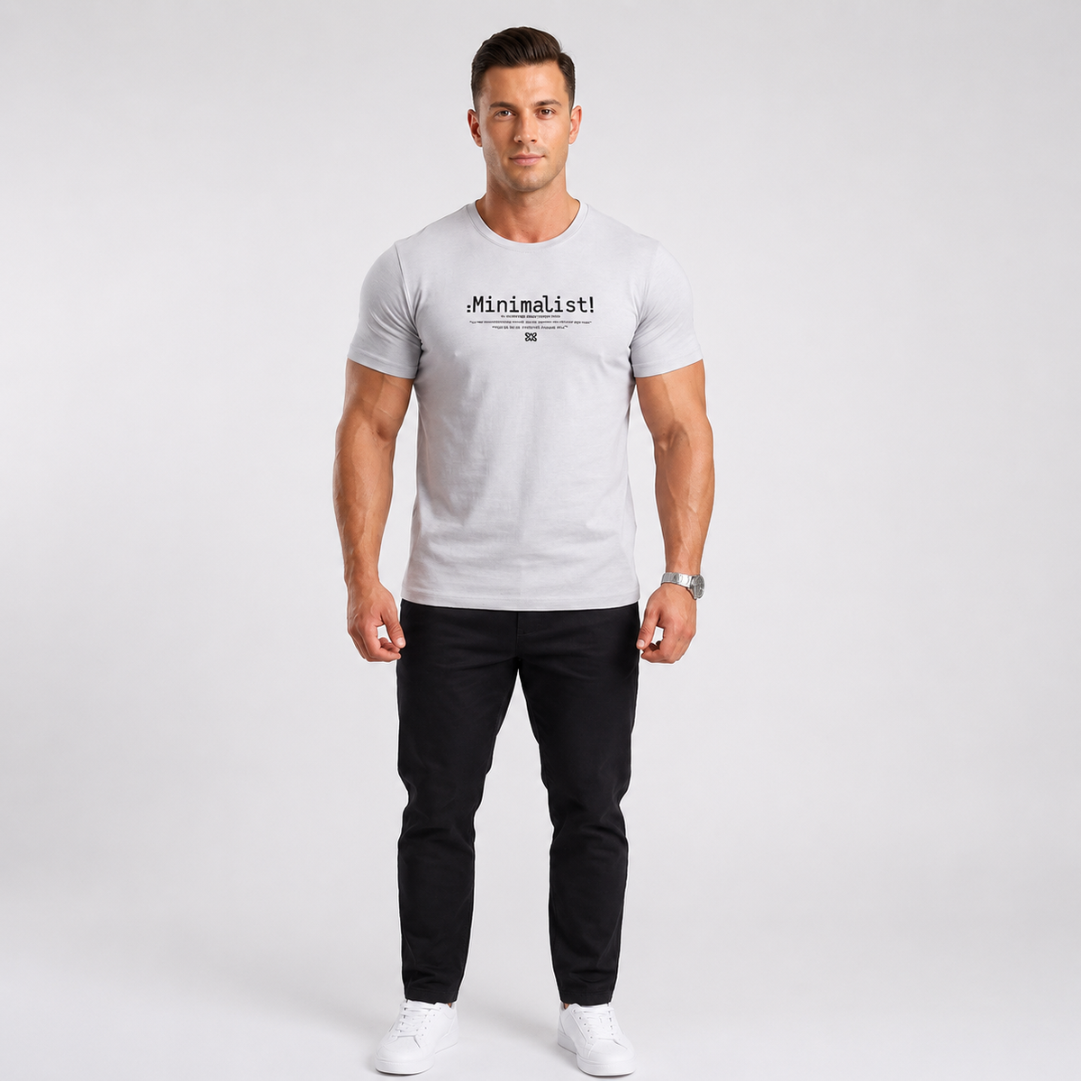 T-shirt homme en coton lycra – coupe standard avec imprimé minimaliste-88441