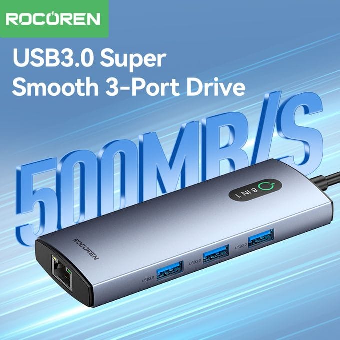 Rocoren Aurora Series Hub USB-C 8-en-1