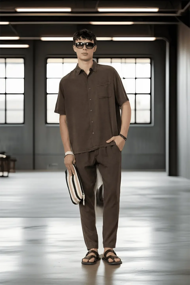 Pantalon Homme en Coton à Taille Ajustable
