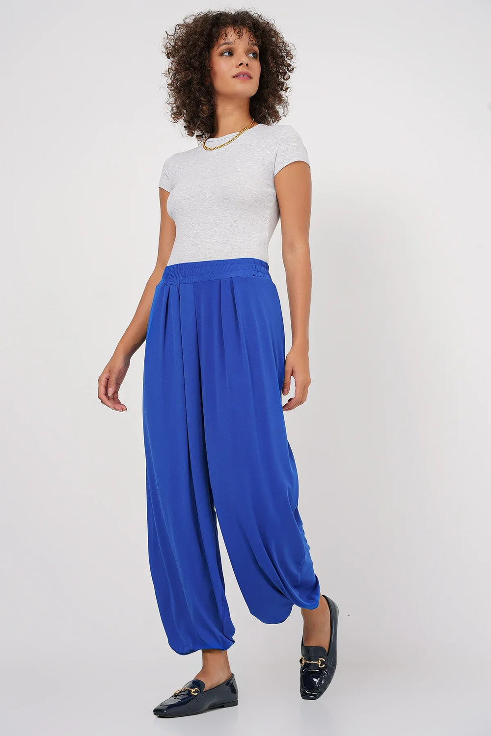 Pantalon sarouel femme confortable coupe ample 6659