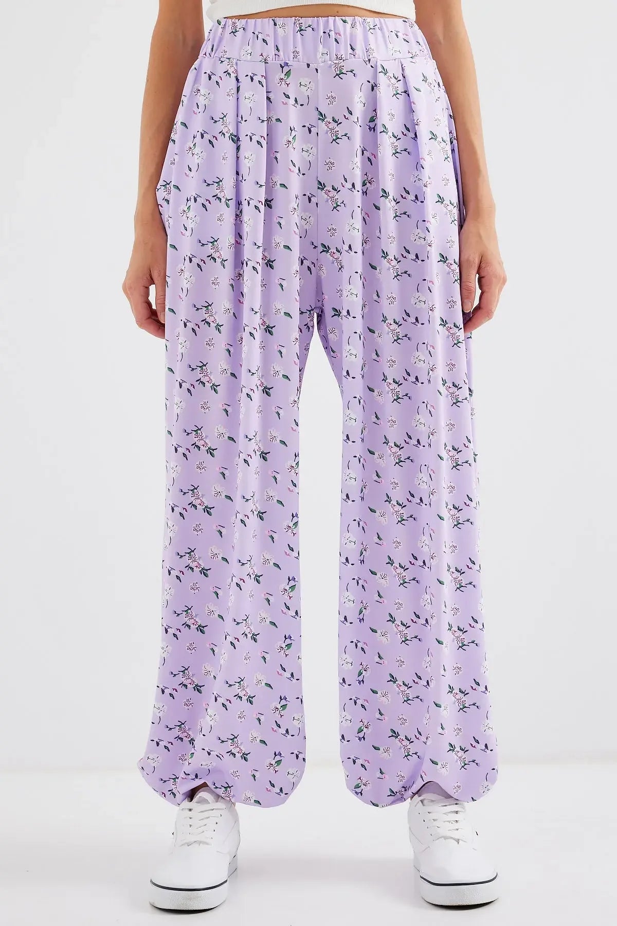 6665 Pantalon sarouel femme à motifs confortable - Justyol