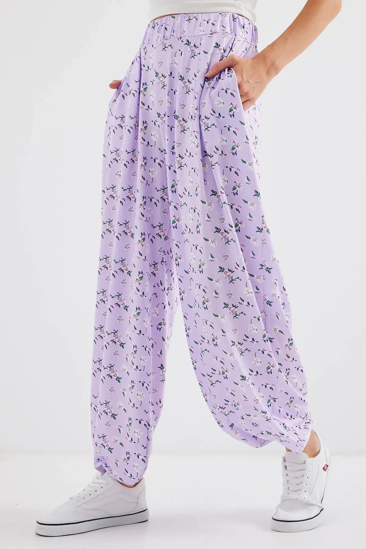 6665 Pantalon sarouel femme à motifs confortable - Justyol