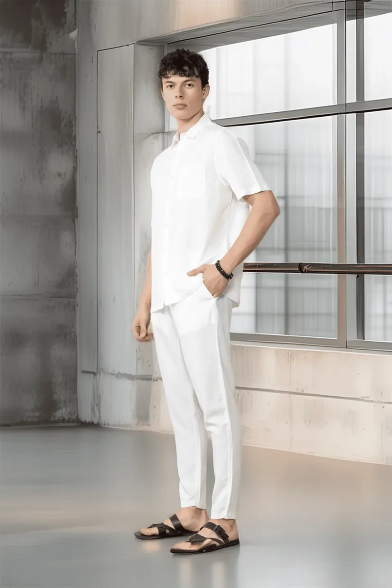 Pantalon Homme en Coton à Taille Ajustable