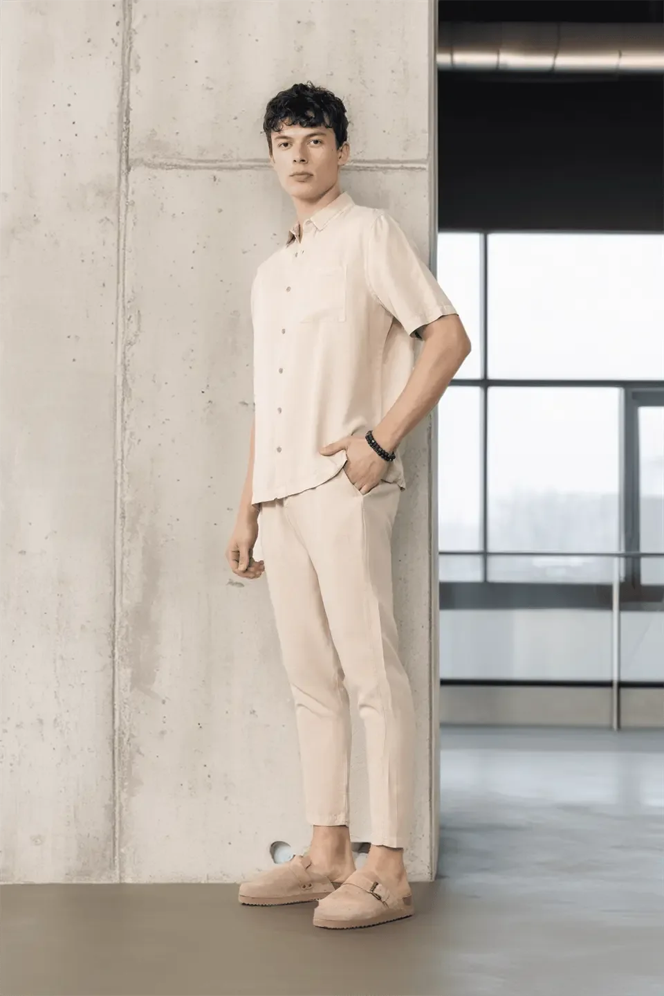 pantalon homme coton naturel cordon et zip - Justyol