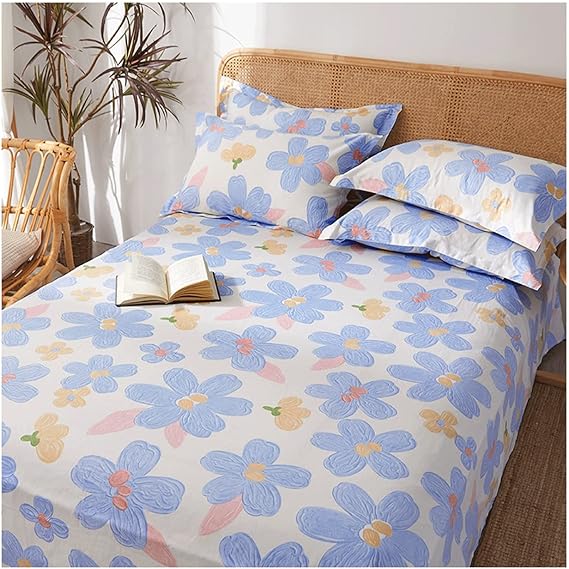 Drap coton doux 150x230 cm avec taie , design léger et frais