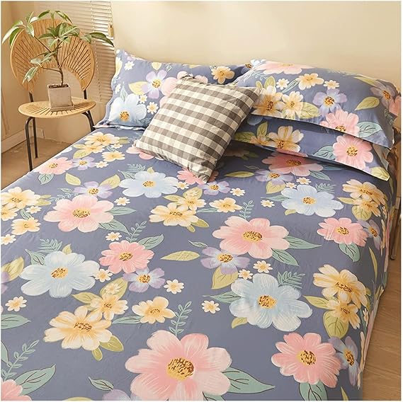 Drap coton doux 150x230 cm avec taie , design léger et frais