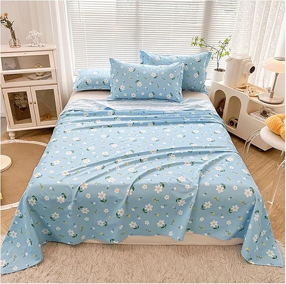 Drap coton doux 150x230 cm avec taie , design léger et frais