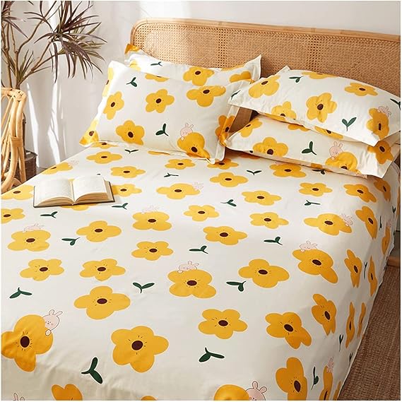 Drap coton doux 150x230 cm avec taie , design léger et frais