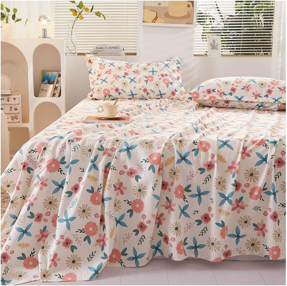 Drap plat coton doux 250x230 cm avec 2 taies