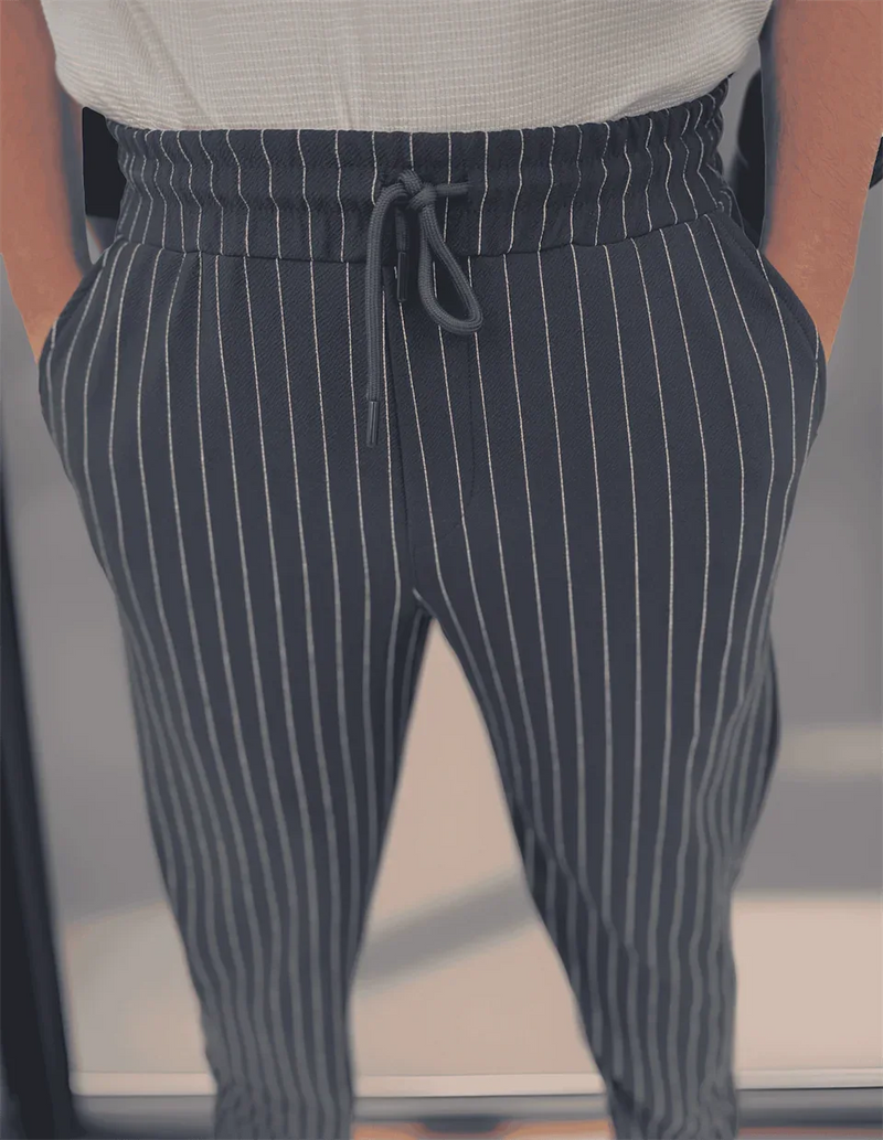 pantalon homme krep rayé coupe confort