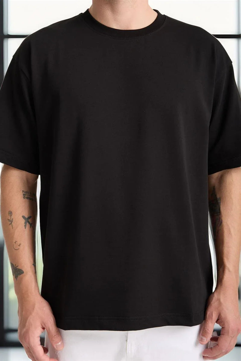 T-shirt homme oversize en coton col rond basique