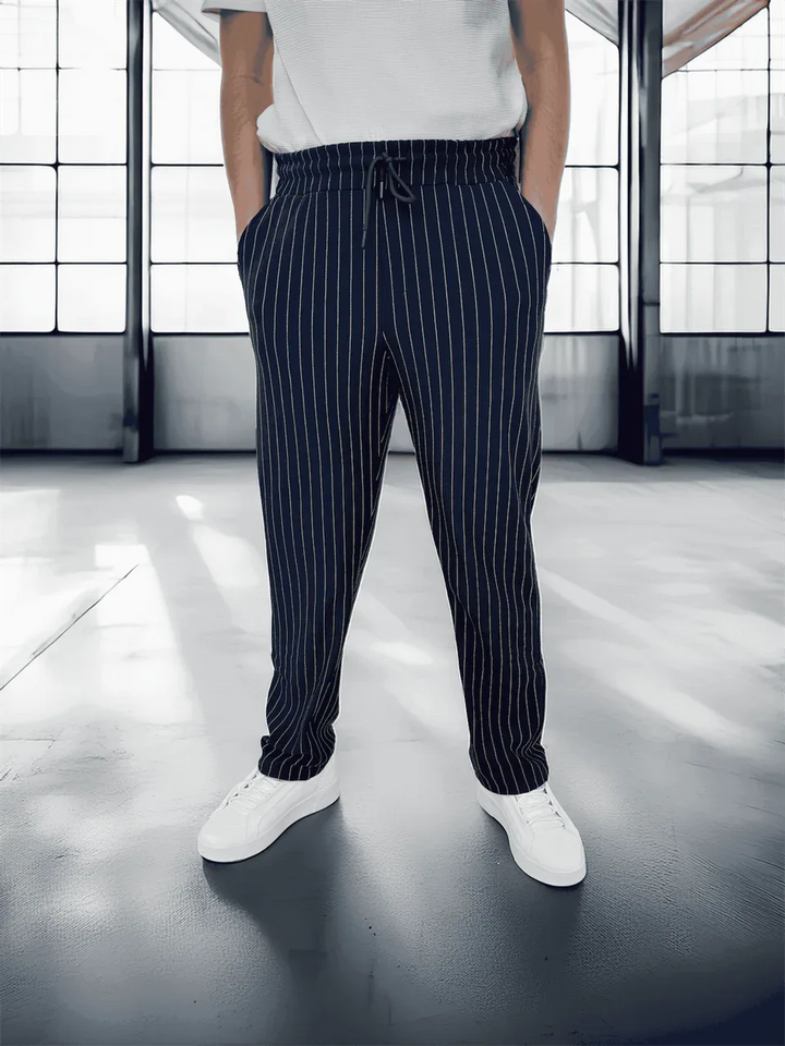 pantalon homme krep rayé coupe confort