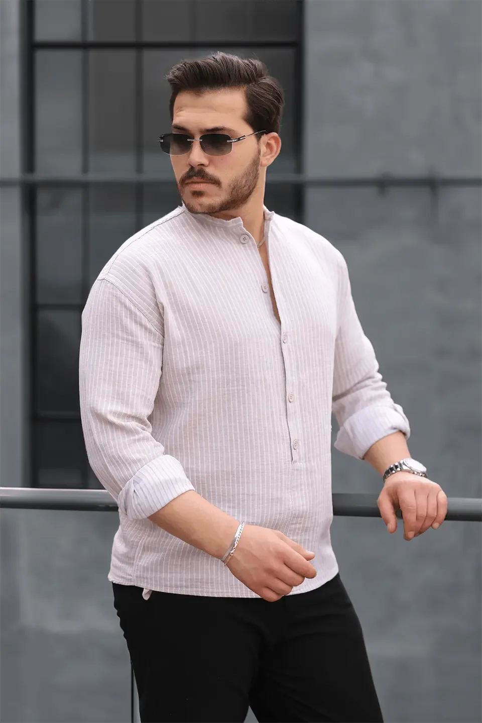 chemise homme mousseline coton rayée légère - Justyol