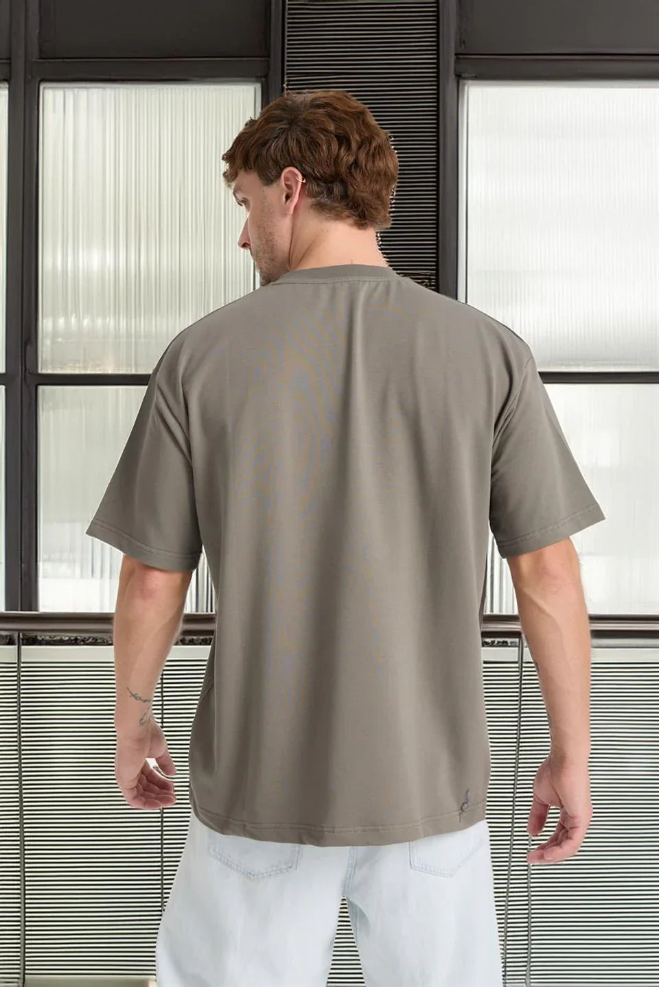 T-shirt homme oversize en coton col rond basique - Justyol