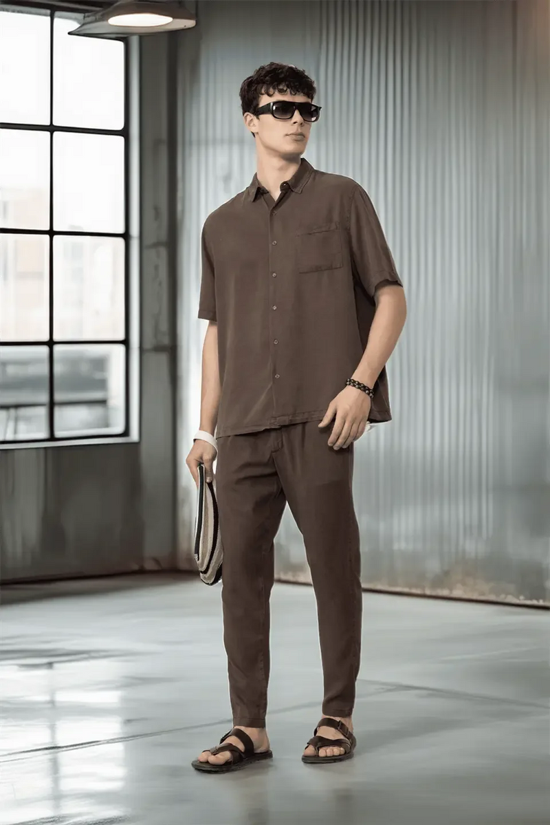 Pantalon Homme en Coton à Taille Ajustable