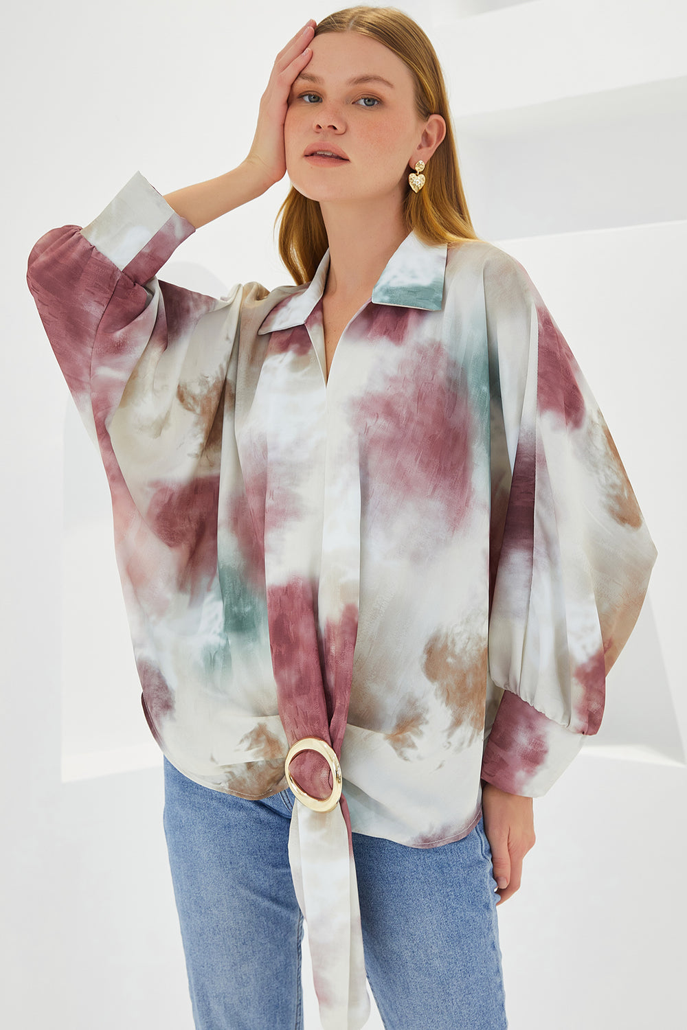 907 Chemise Satin Oversize Femme Écru Fluide Chic