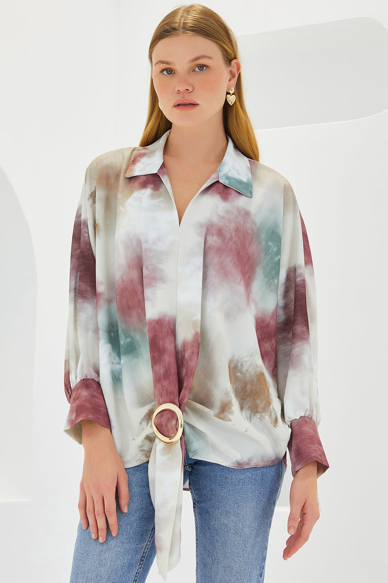 907 Chemise Satin Oversize Femme Écru Fluide Chic