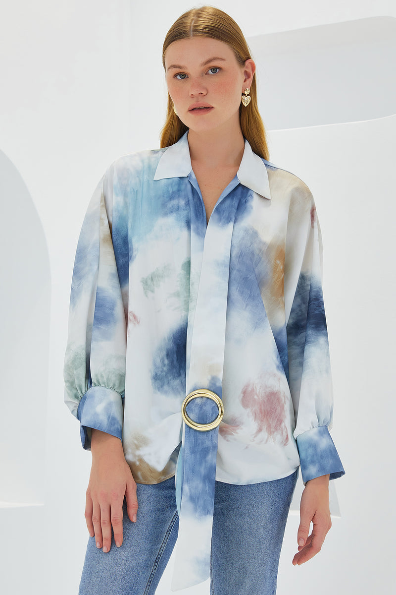 907 Chemise Satin Oversize Femme Écru Fluide Chic