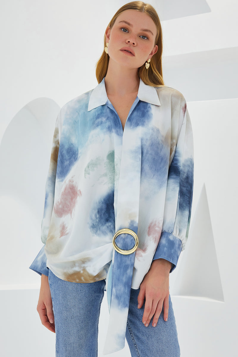 907 Chemise Satin Oversize Femme Écru Fluide Chic