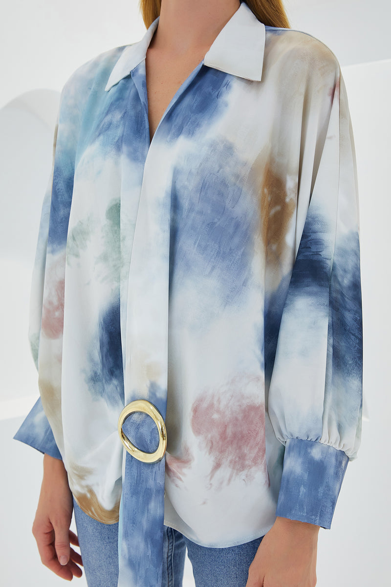 907 Chemise Satin Oversize Femme Écru Fluide Chic
