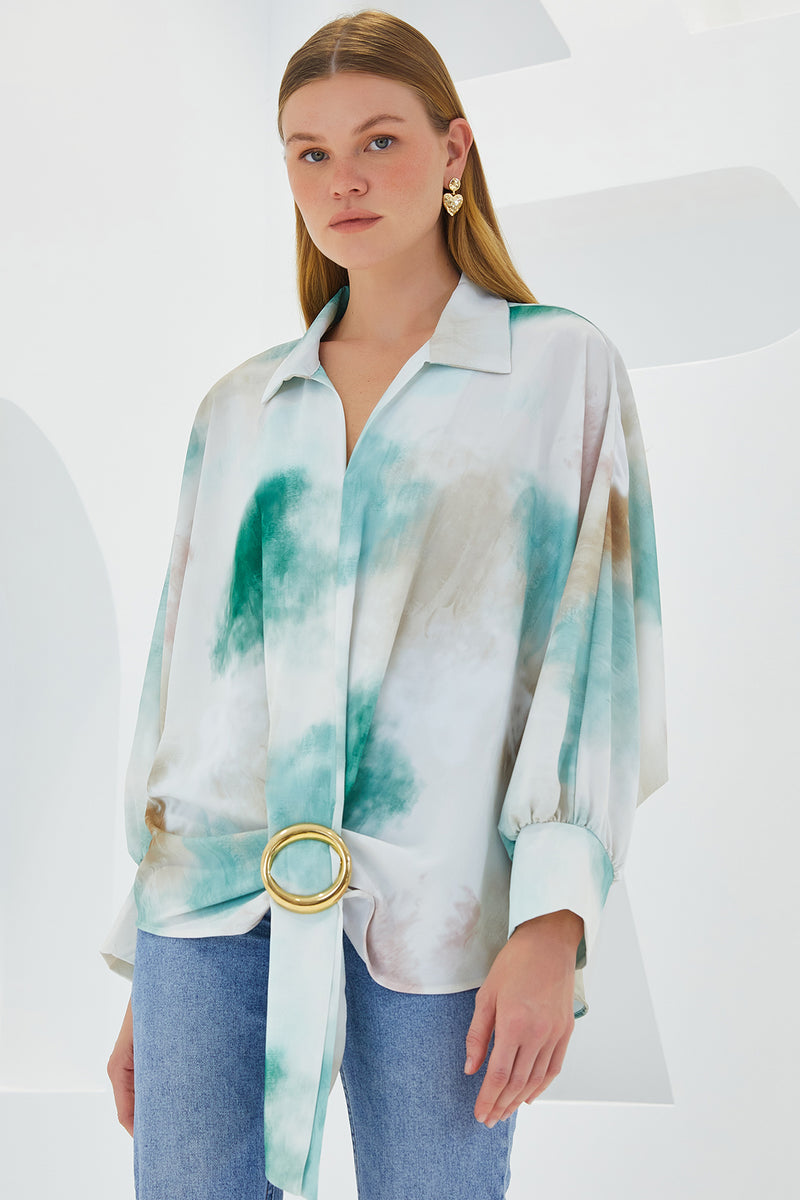 907 Chemise Satin Oversize Femme Écru Fluide Chic