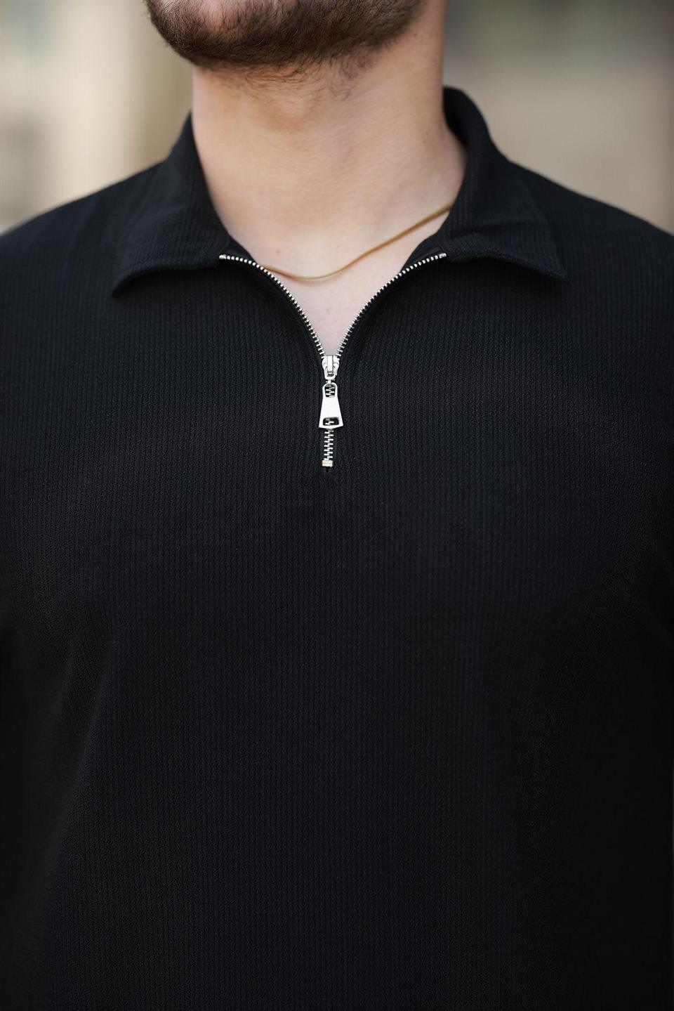 t‑shirt homme polo demi‑zip extensible - Justyol