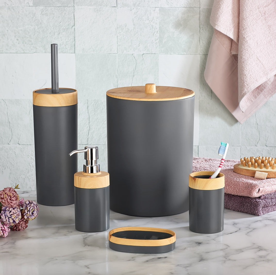 Set de Salle de Bain 5 Pièces BARONESS Limpia Effet Bois