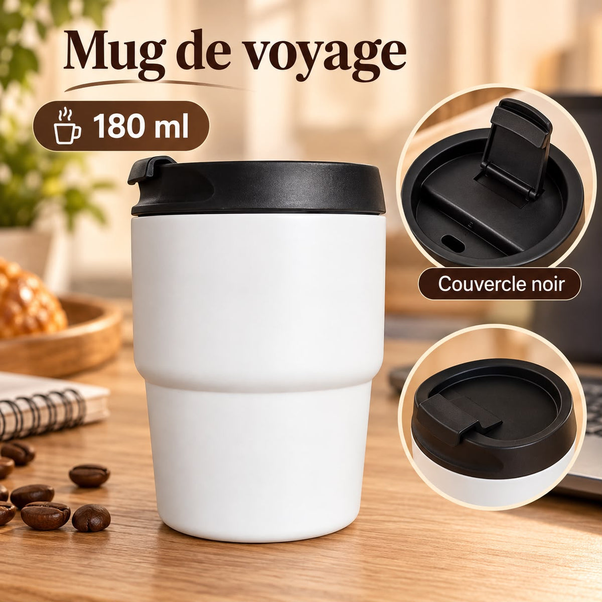 ترمس قهوة صغير JOEY سعة 180 مل بغطاء قابل للفتح – GW-W012