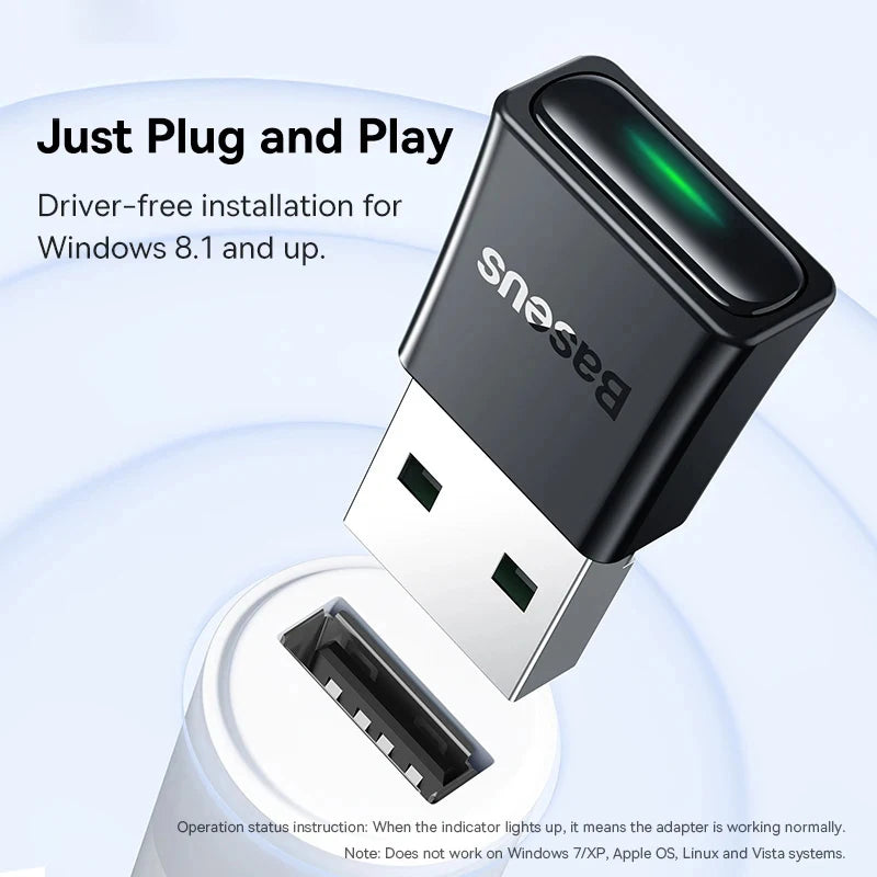 بيسوس محول بلوتوث USB 5.3 للكمبيوتر – مستقبل ومرسل لاسلكي