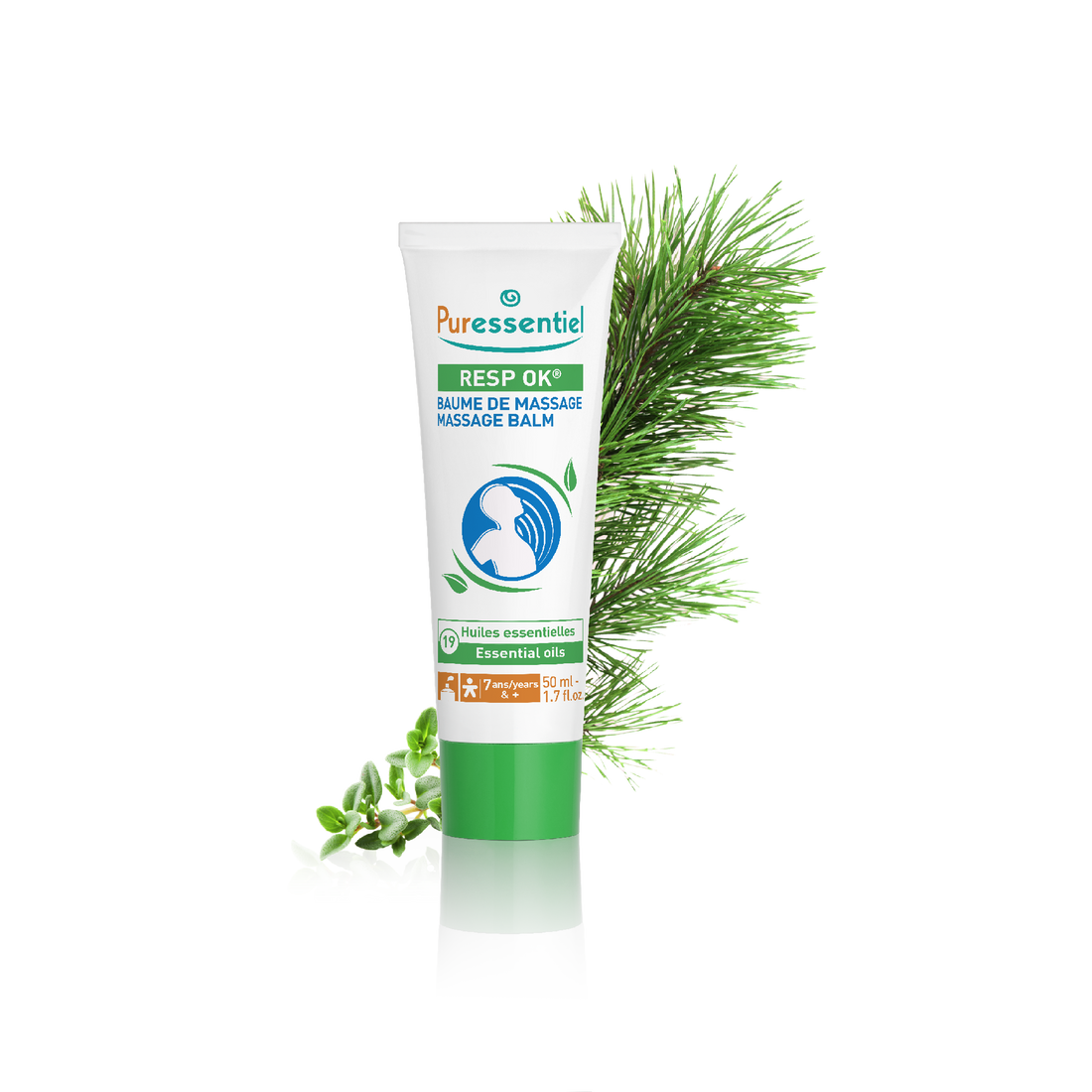 PURESS RESPIR BAUME DE MASSAGE 19 HE TB 50ML 9223
