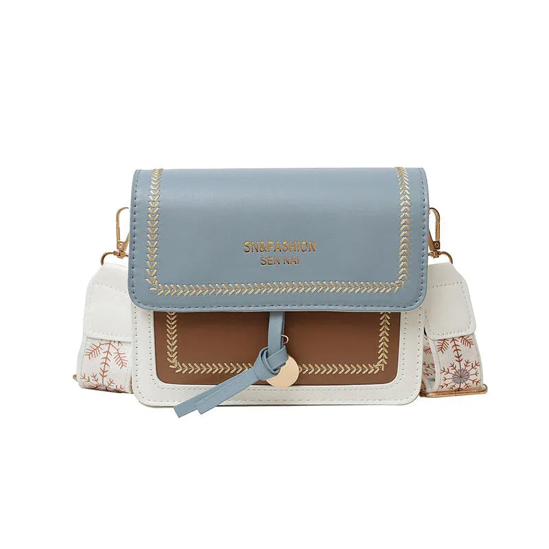 Sac à Main Femme Tendance – Sac Crossbody Petit Carré, Sac Bandoulière avec Bandoulière Large et Couleur Contrastée - Justyol
