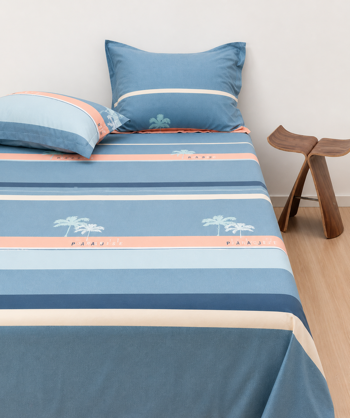 Drap coton doux 150x230 cm avec taie , design léger et frais