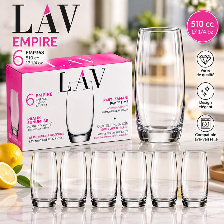6 VERRE A JUS EMPIRE 368 510CC