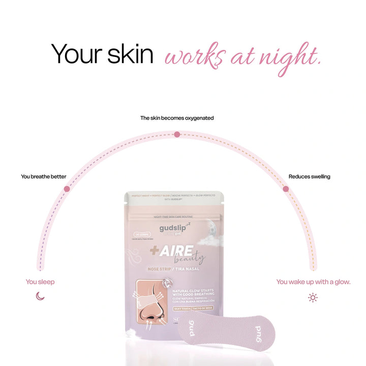 شرائط الأنف النسائية GUDSLIP BEAUTY من الحرير لتسهيل التنفس أثناء النوم – 30 قطعة