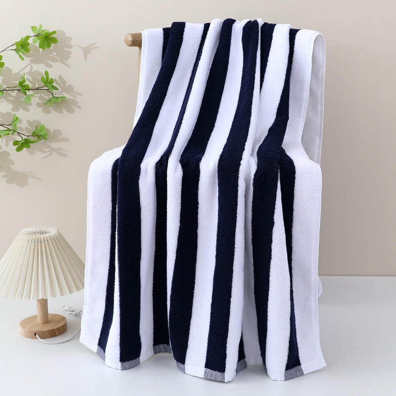 Serviette plage coton turc grande taille luxe rayée