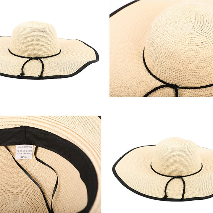 Chapeau paille femme large bord pliable été