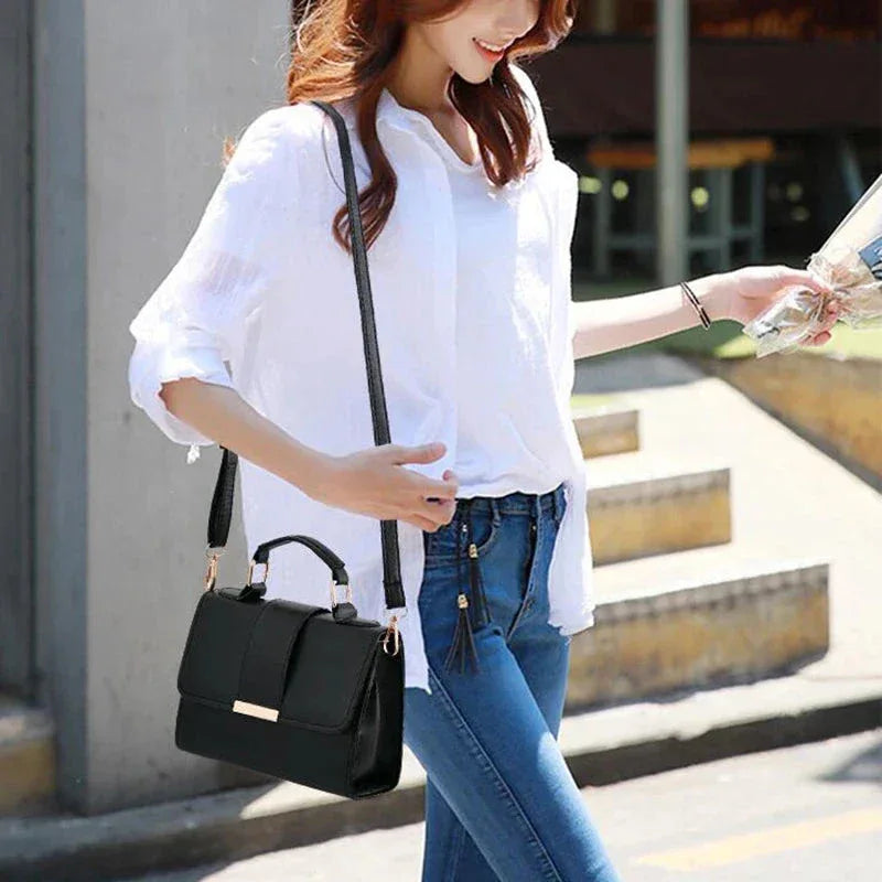 Sac à Main Femme en PU – Sac Bandoulière en Cuir Synthétique avec Fermeture à Rabat, Sac à Main Mode Tendance